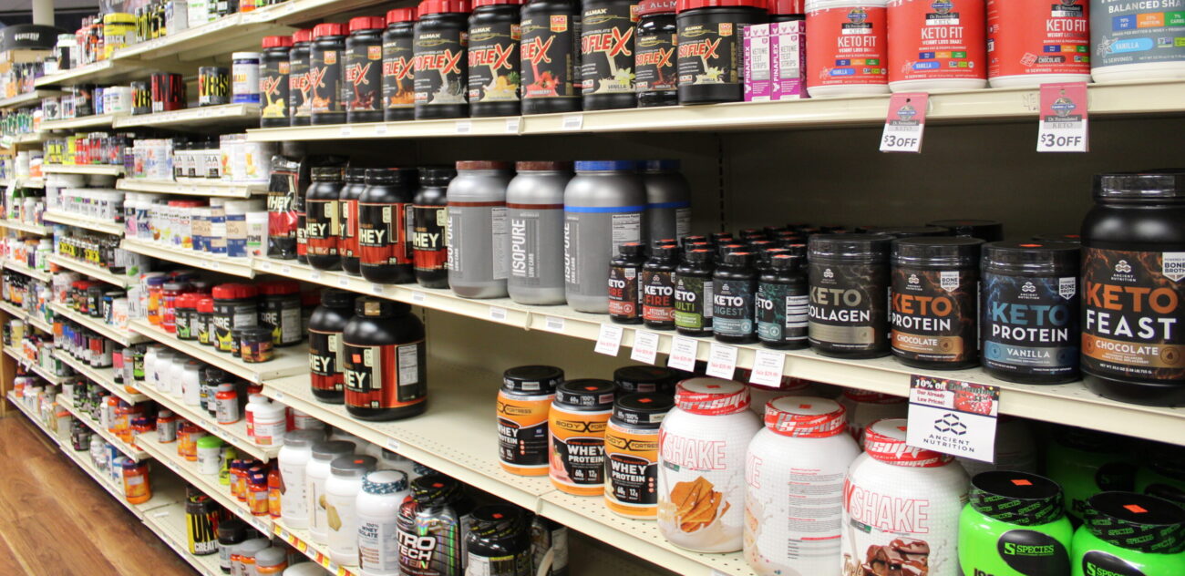 Aisle of mixed supplements