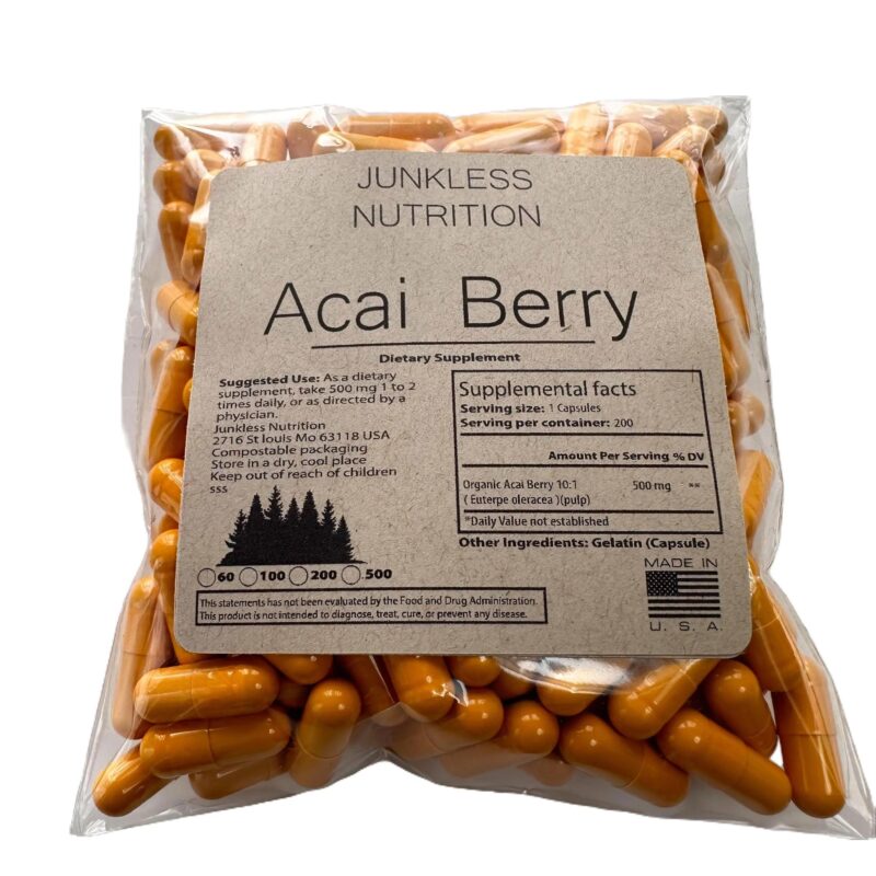 acai berry 500mg in a pouch