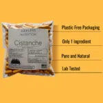 Bullet points on why you should order Junkless Nutrition cistanche: Plastic-free packaging, single ingredient, pure and natural, lab-tested