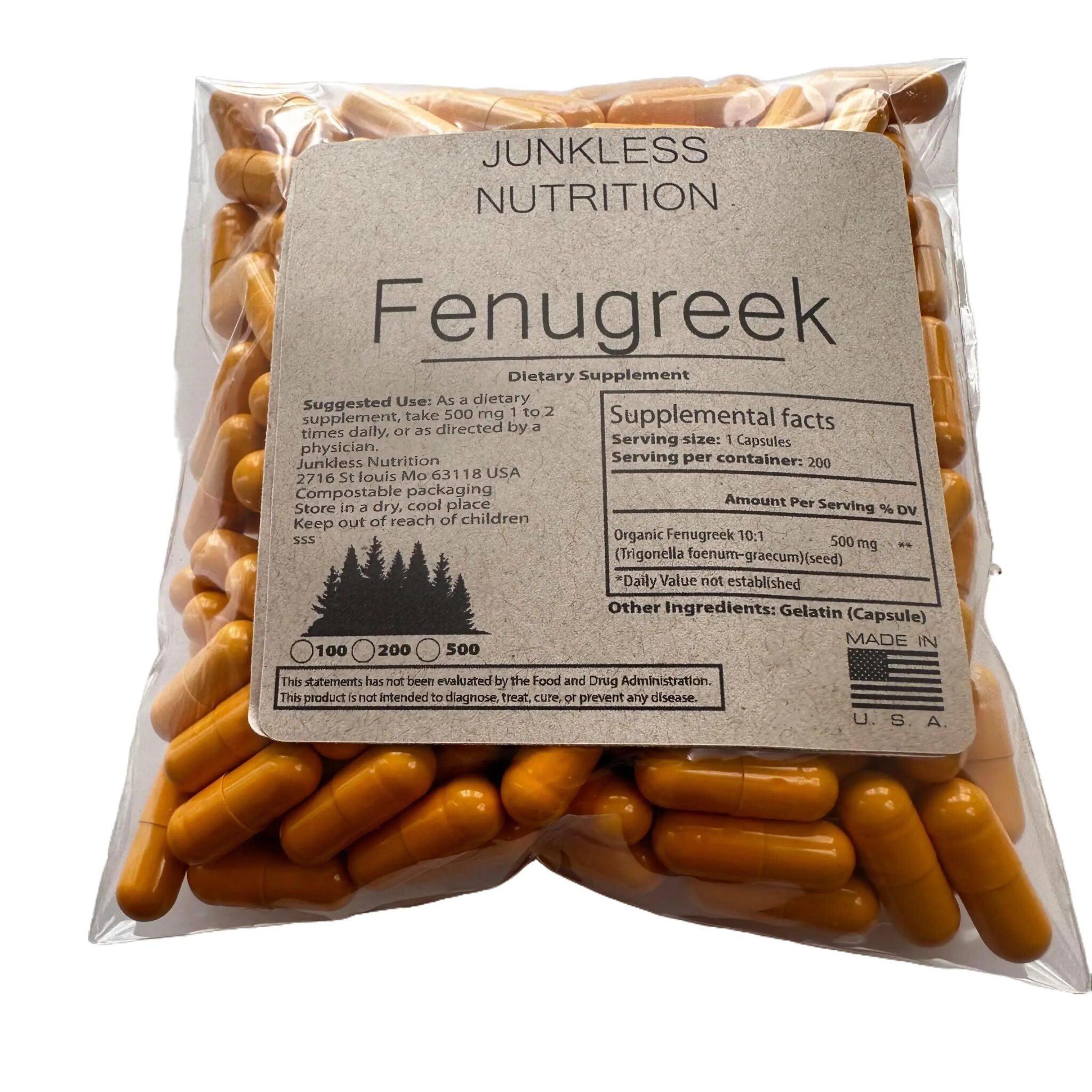 Only Fenugreek - Women's Health and Men's Hormone Support 500 Pack