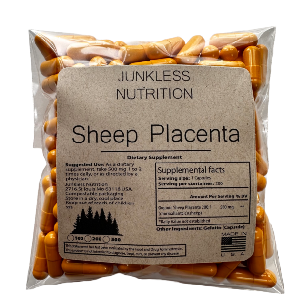 sheep placenta supplement 100:1 500mg capsules