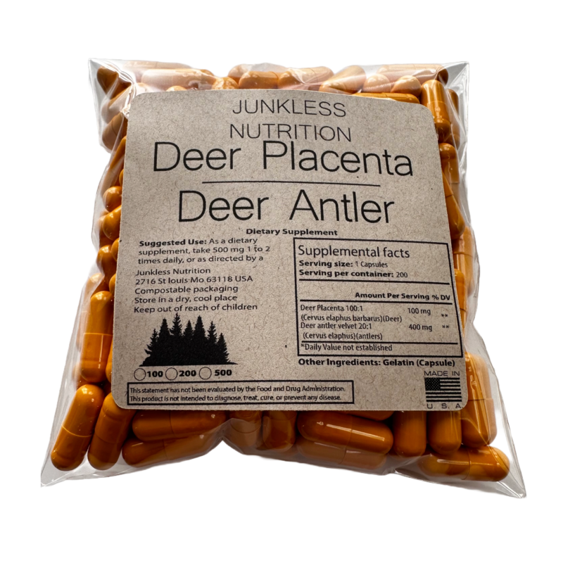 deer placenta and deer antler velvet together supplement extract 500mg