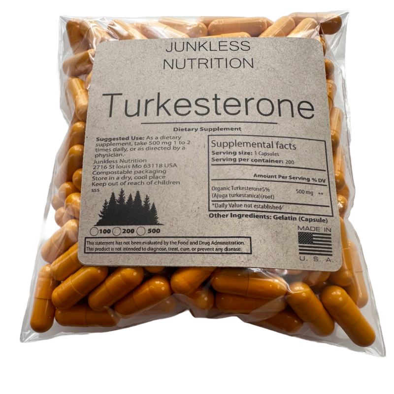 5% 500mg turkesterone extract in a 500 count pouch
