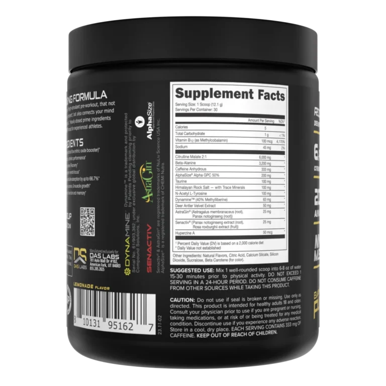 BAMF High Stimulant Nootropic Pre-Workout Label