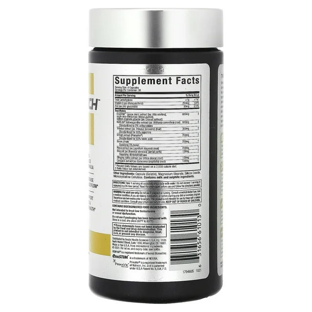 MuscleTech Test HD Ingredient Label