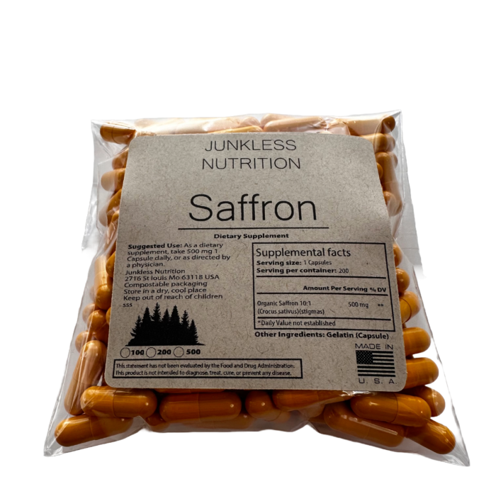Saffron capsules 500mg pack