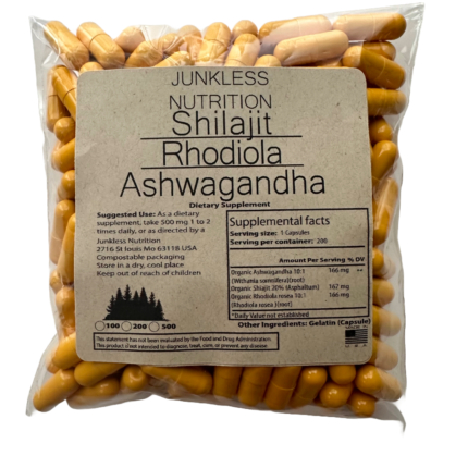 20% Shilajit 10:1 Rhodiola and 10:1 Ashwagandha Supplement