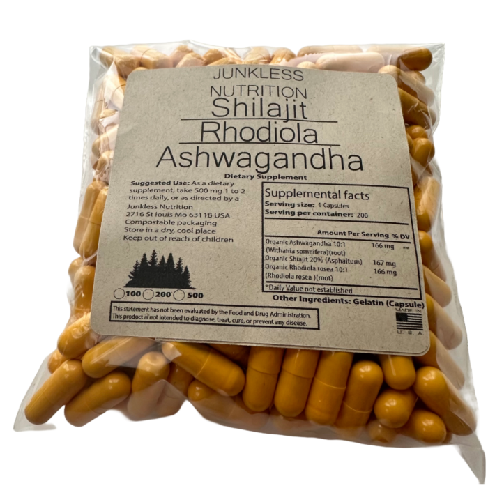 Shilajit Rhodiola and Ashwagandha Supplement