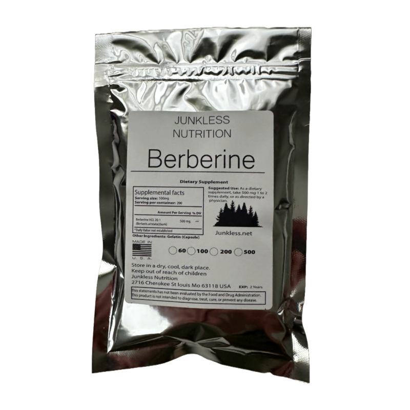 500mg 10:1 Berberine powder in a silver mylar pouch