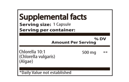 Chlorella supplement facts label